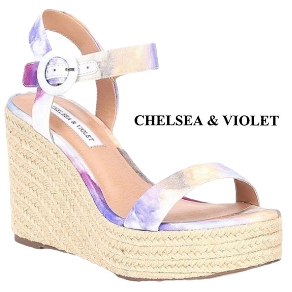 Chelsea & Violet Shoes - NEW: Chelsea & Violet Henna Tie Dye Espadrille Wicker Wedge